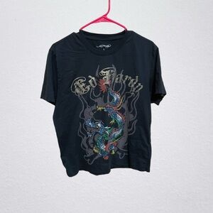 Ed Hardy Black Cotton Blend Tee